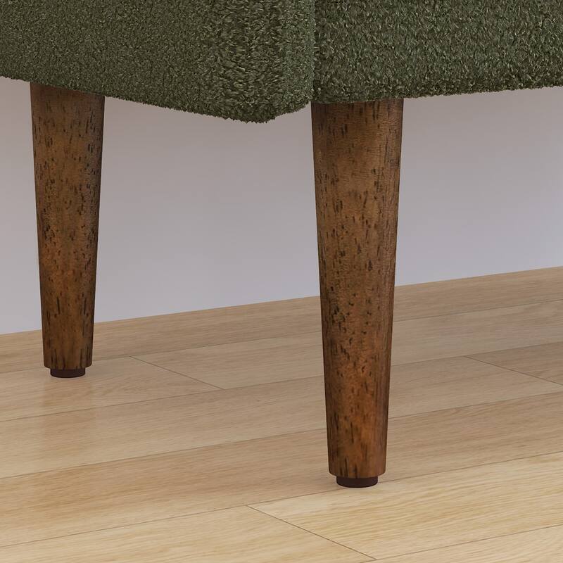 Green 16.75" Upholstered Stool with Storage