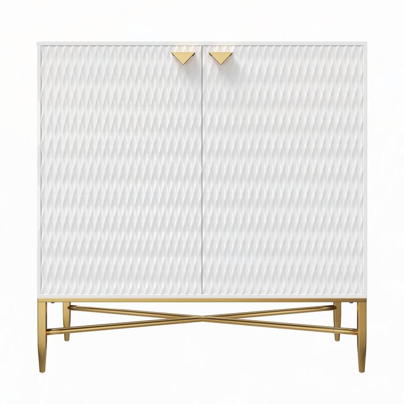 2-Door Locker Accent Cabinet with Tapered Metal Feet