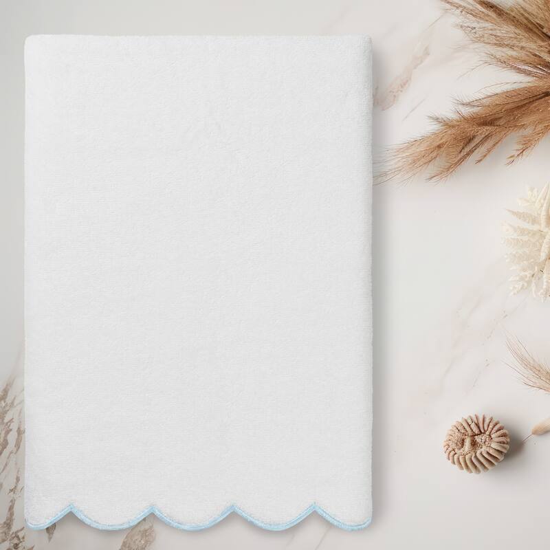 Authentic Hotel and Spa 100% Turkish Cotton ADORNIA Scallop Bath Towel