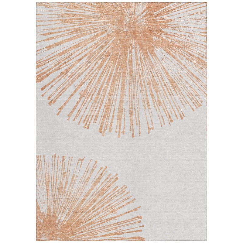 HomeRoots Abstract Transitional Rectangle Outdoor Rug - 3' x 5'