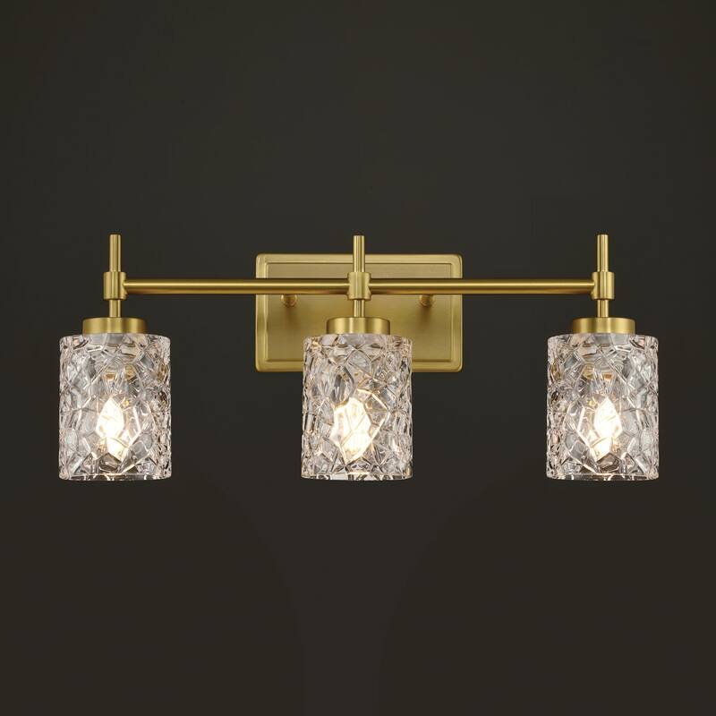 Acroma Dimmable Bathroom Vanity Light with Water Ripple Clear Shade