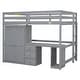 preview thumbnail 11 of 15, Full Size Loft Bed with Integrated Wardrobe, Desk, and Storage Drawers, Space-Saving