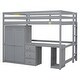 preview thumbnail 11 of 15, Modern Design Wood Loft Bed with Large Storage Space, Desk for Working and Sturdying, Full Size, Grey