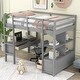 preview thumbnail 21 of 28, Full Size Multifunctional Loft Bed with Two Drawers, and Storage Shelves and Drawers
