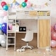 preview thumbnail 21 of 36, Modern Metal Twin Size Loft Bed with L-shape Desk and Spacious Wooden Wardrobe