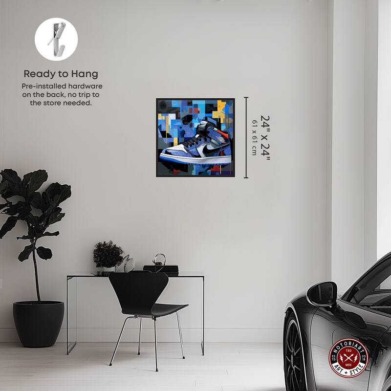 Notoriart Primary Sneakers Framed Sneaker 1 Piece Canvas Wall Art