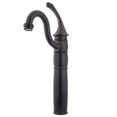 Kingston Brass Georgian Vessel Faucet with Deck Plate and Metal Lever