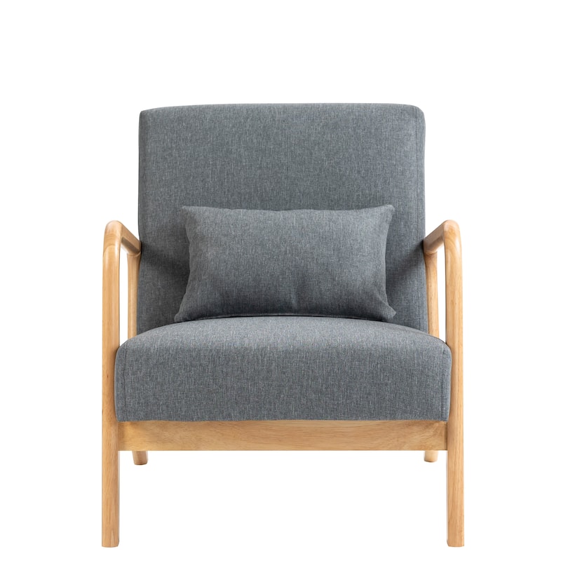 2 Set Upholstered Lounge Arm Chair with Pillow - Set of 2