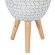 preview thumbnail 7 of 10, Cube Design White Round MgO Planter with Wood Legs