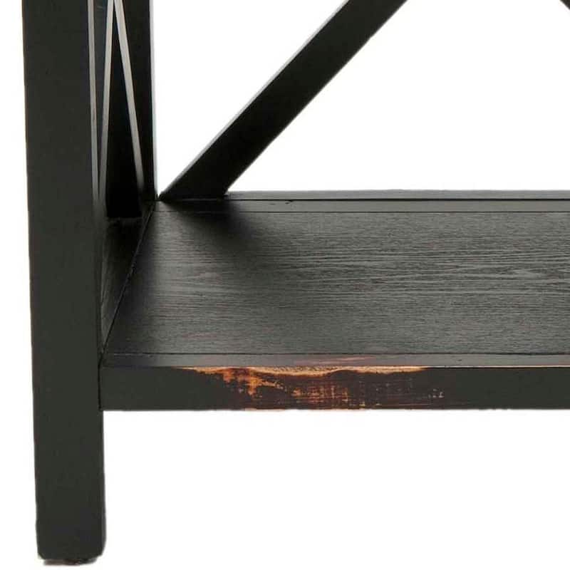 SAFAVIEH Janette Distressed Black Etagere - 33.5" x 13.5" x 35.6" - 34Wx14Dx36H