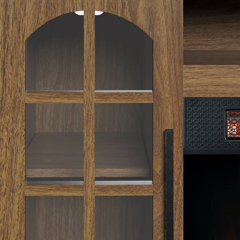 duraflame® Electric Fireplace TV Stand for 55 Inch TVs, Natural Walnut