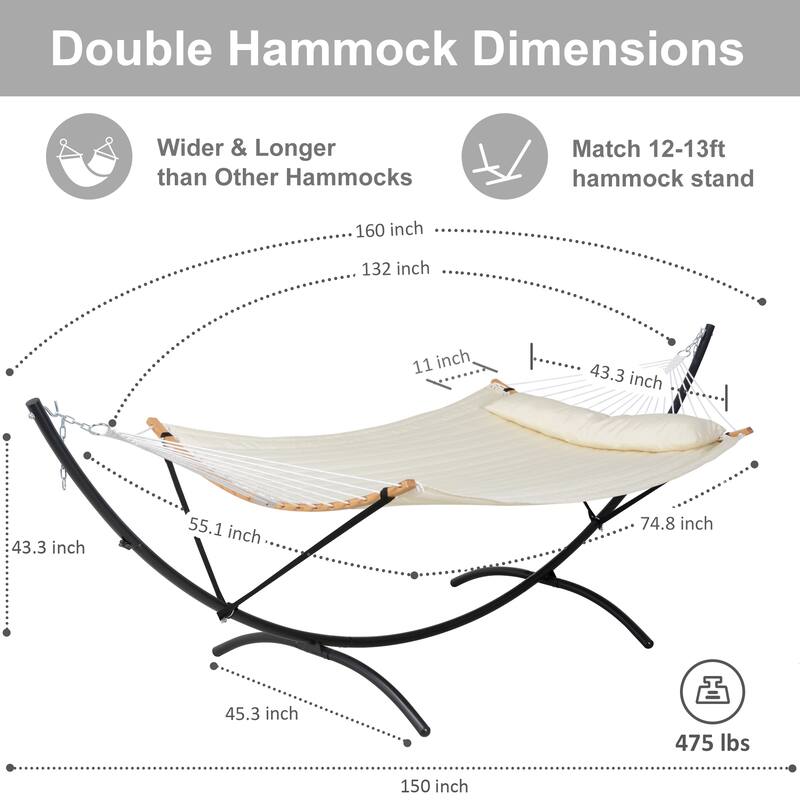 Portable Freestanding Hammock with Curved Stand for Outside