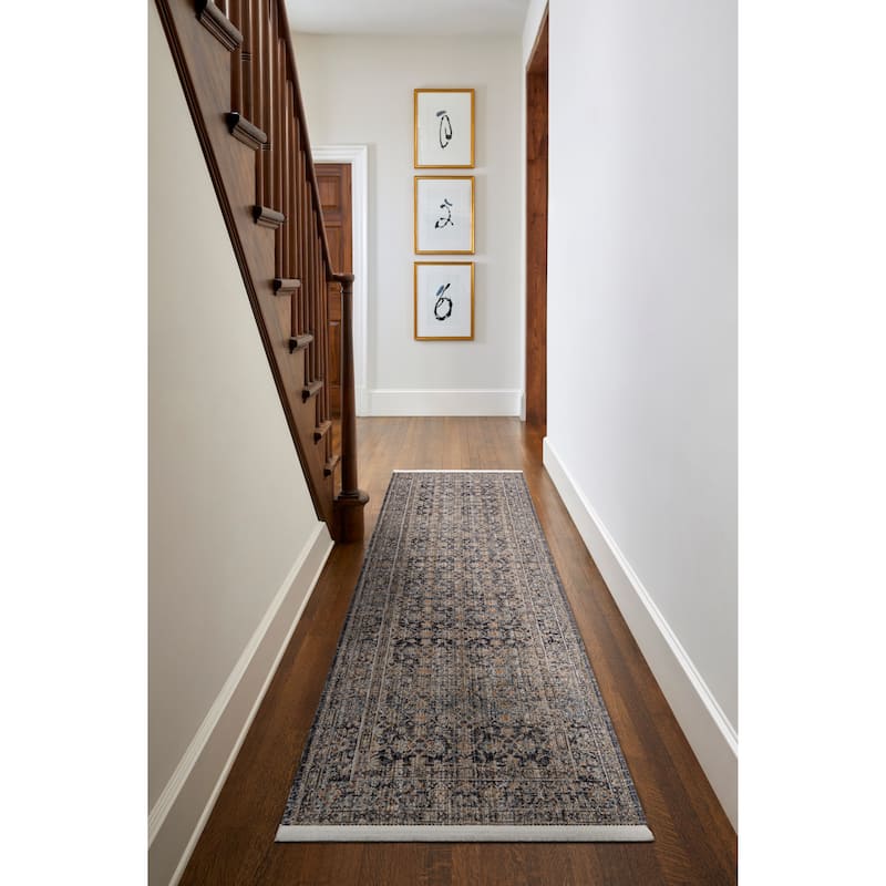 Becki Owens x Livabliss Margaret Indoor/Outdoor Washable Area Rug - 2'7" x 7'3" - Gray/Charcoal