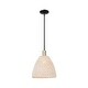 preview thumbnail 5 of 21, Innovations Lighting Downtown Urban - Natural Ballston Dome - 1 Light 12" Stem Hung Mini Pendant Natural Shade/Black Antique Brass