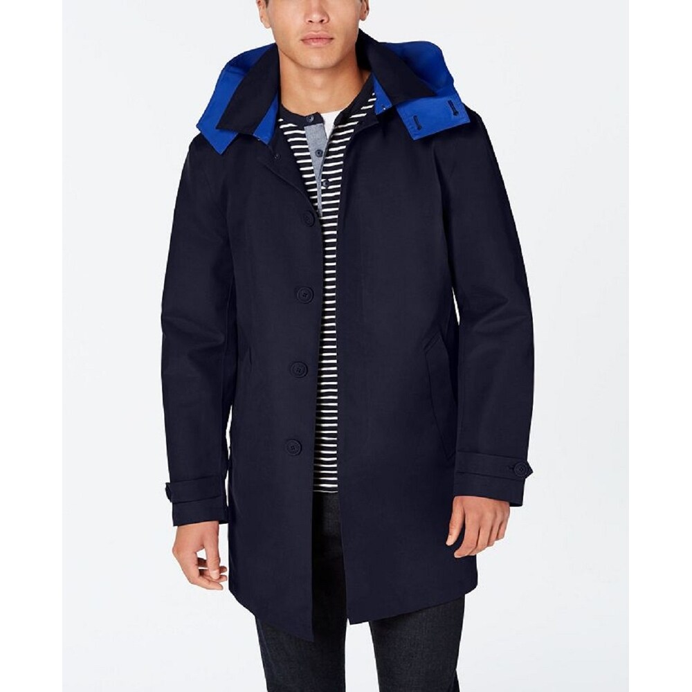 Tommy Hilfiger Men s Wolf All Weather Modern Fit Raincoat Blue Size 46 Bed Bath Beyond 40641312