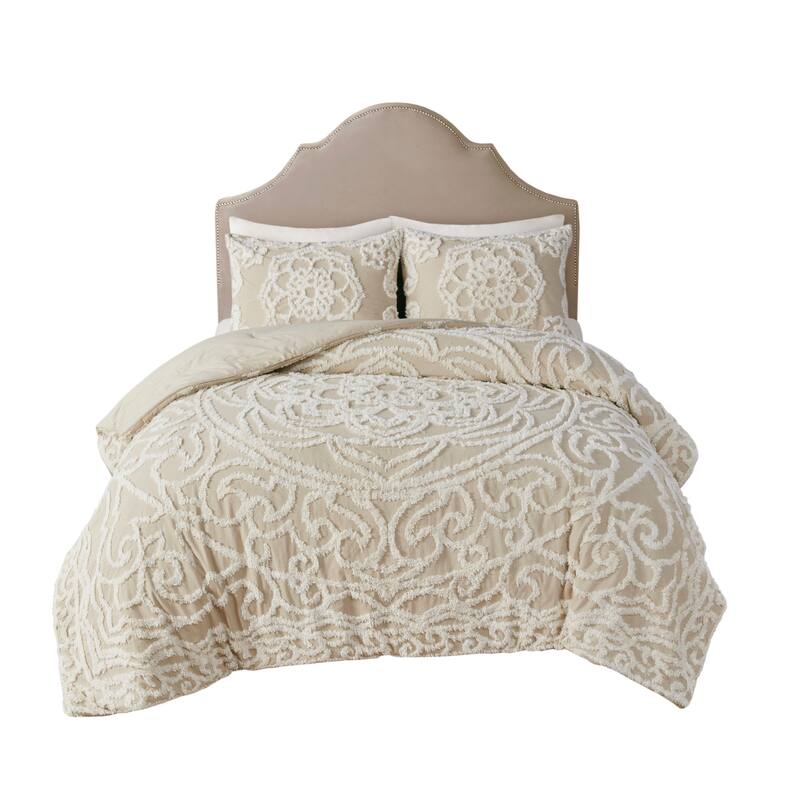 GDF Studio - Tufted Cotton Chenille Medallion Comforter Set