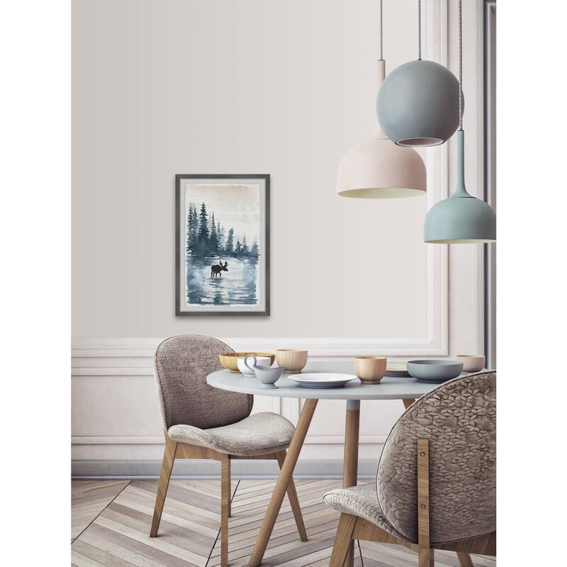 Crossing the Lake Framed Wall Art, Scenic Beauty - A Captivating Landscape for Your Walls