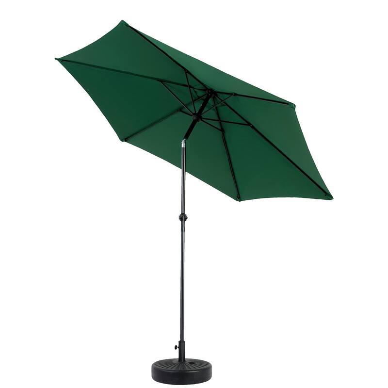 8.66 ft. Steel Market Outdoor Patio Umbrella with 6 Ribs, Push Button Tilt&Crank for Deck, Pool (No Base)