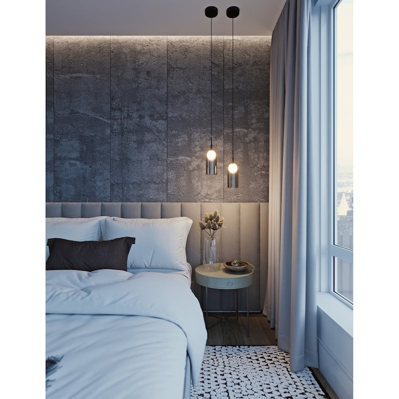 AFX KRNP08L30D1 Pendant 8" Wide LED Mini Pendant with Smoke Glass and