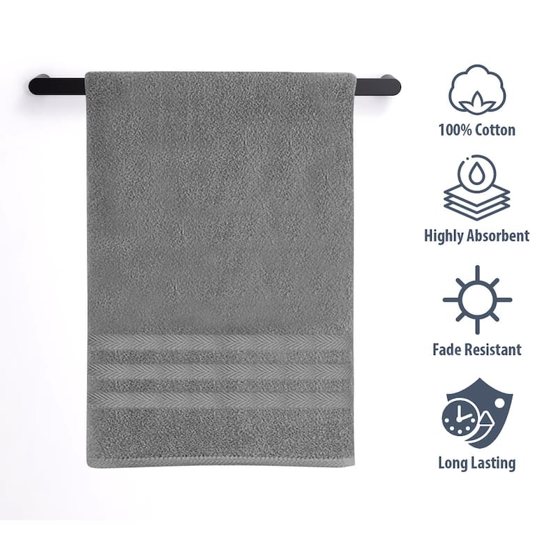 100% Cotton Extra Plush & Absorbent Bath Towels Pack of 4 - 650 GSM