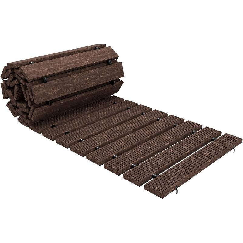 6ft Wooden Garden Pathway, Roll-Out Brown Walkway for Wedding or Backyard Path