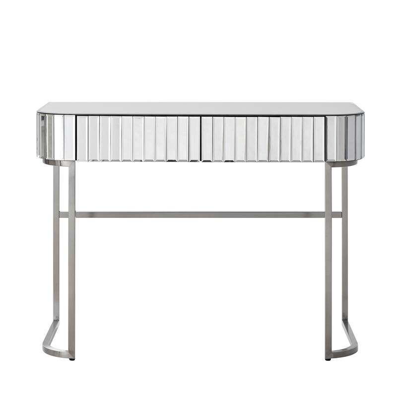 39" Mirrored Makeup Vanity Table with Stainless Steel Base
