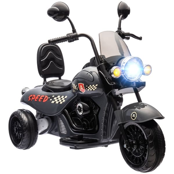slide 2 of 9, Triple Wheel Kids Electric Motorcycle with Interactive Lights and Spring Suspension for Outdoor Play and Gifts​ Gray