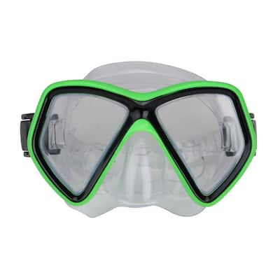 6.25" Neon Green and Black Monaco Children's Swimming Mask for Ages 10 and up