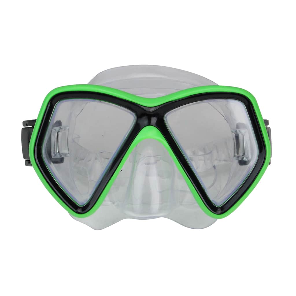 6.25" Neon Green and Black Monaco Children's Swimming Mask for Ages 10 and up
