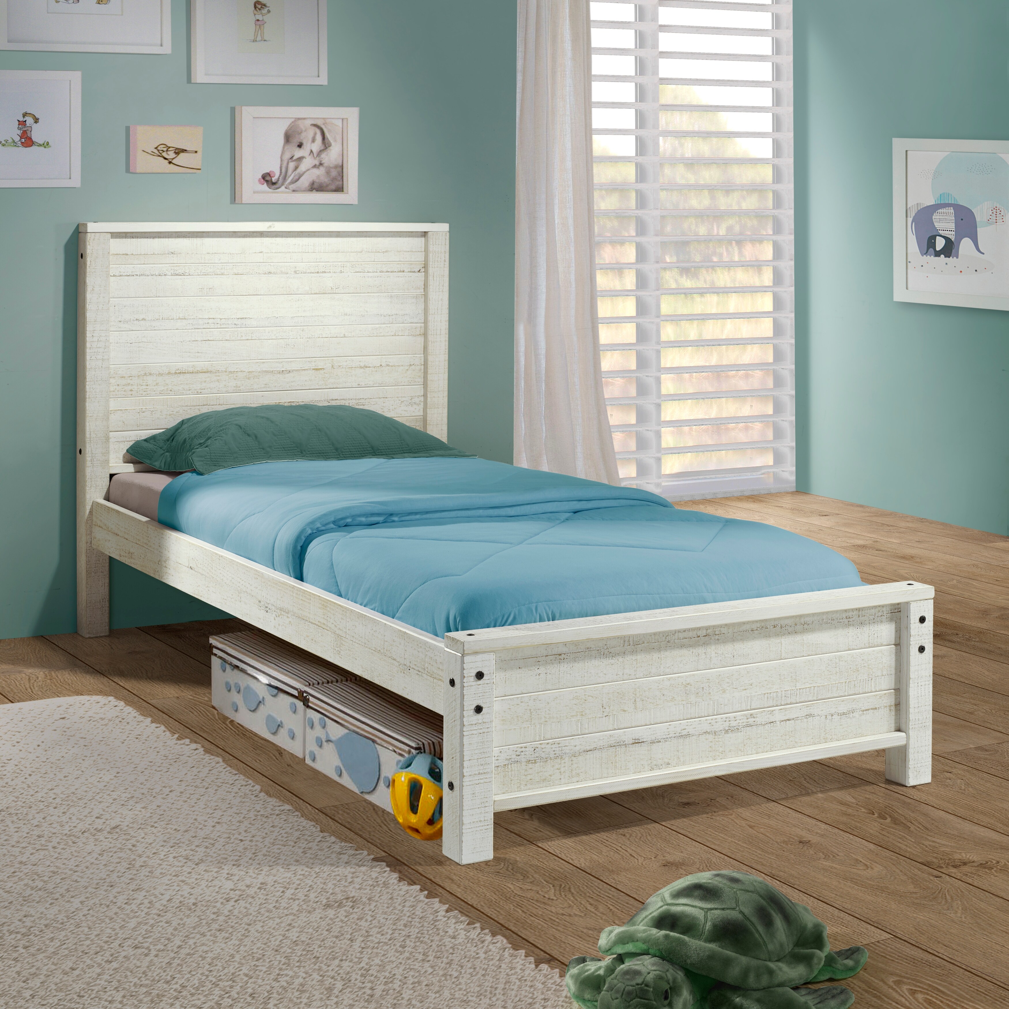 Taylor Olive Cornelia 3 Piece Wood Bedroom Set With Twin Panel Bed Nightstand And 4 Drawer Chest Rustic Gray Overstock 31297513