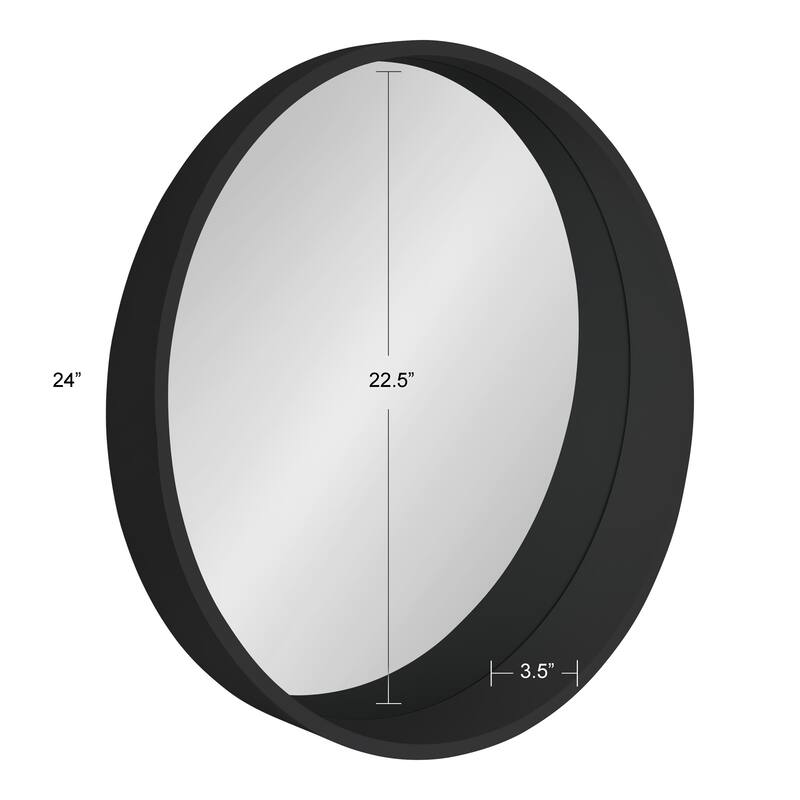 Kate and Laurel Wheeler Round Framed Wall Mirror - 24" Diameter