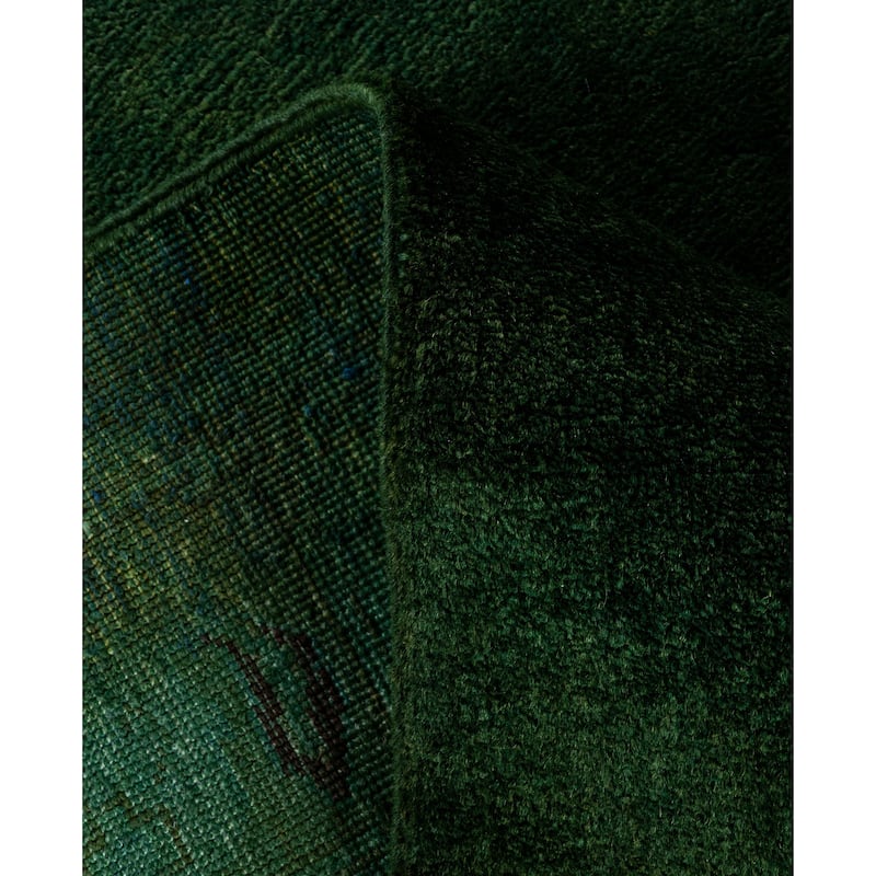 Overdyed One-of-a-Kind Hand-Knotted Area Rug - Green - 6' 2" x 9' 4"