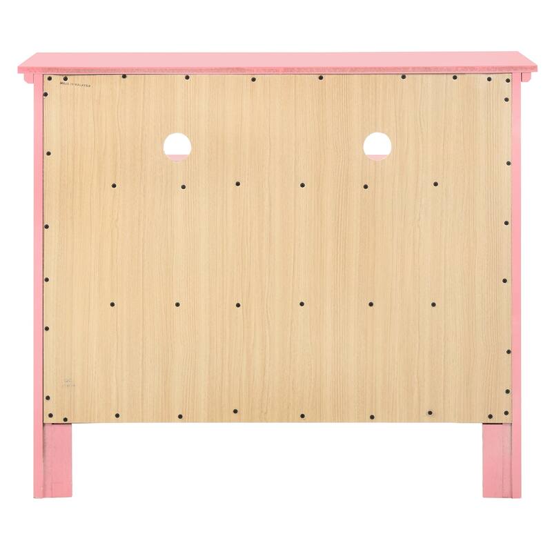 4-Drawer Wooden TV Media Chest - 42" - Pink