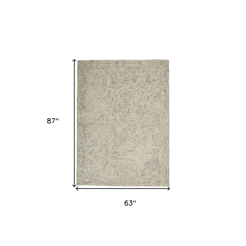 Power Loomed Geometric Modern Soft Area Rug - 87' X '63' X '0.5