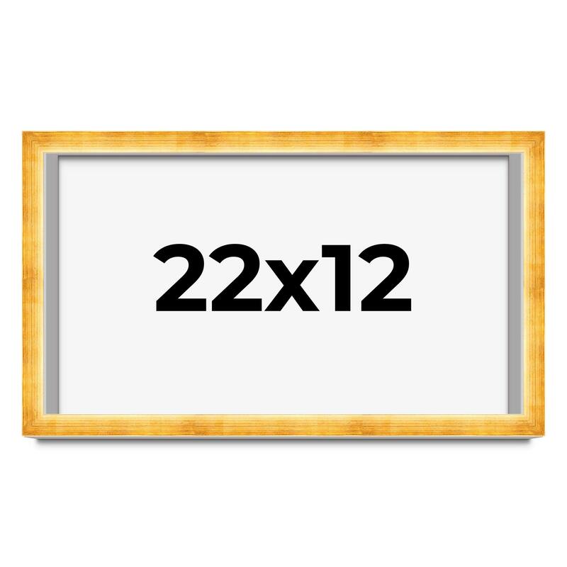 22x12 Shadow Box Frame Gold | 1.625 Inches Deep Real Wood Traditional