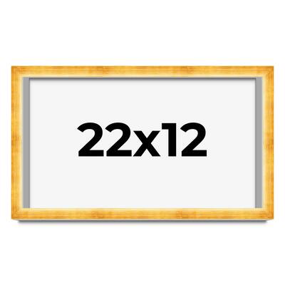 22x12 Shadow Box Frame Gold | 1.625 Inches Deep Real Wood Traditional