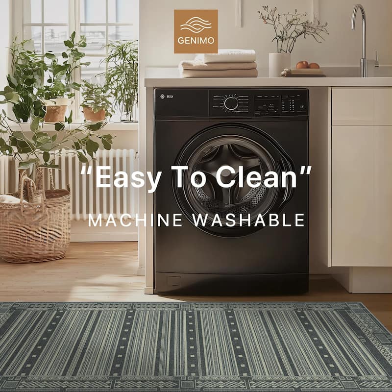 Mcow Low Pile Machine Washable Non-Slip Area Rug - 8'X10'