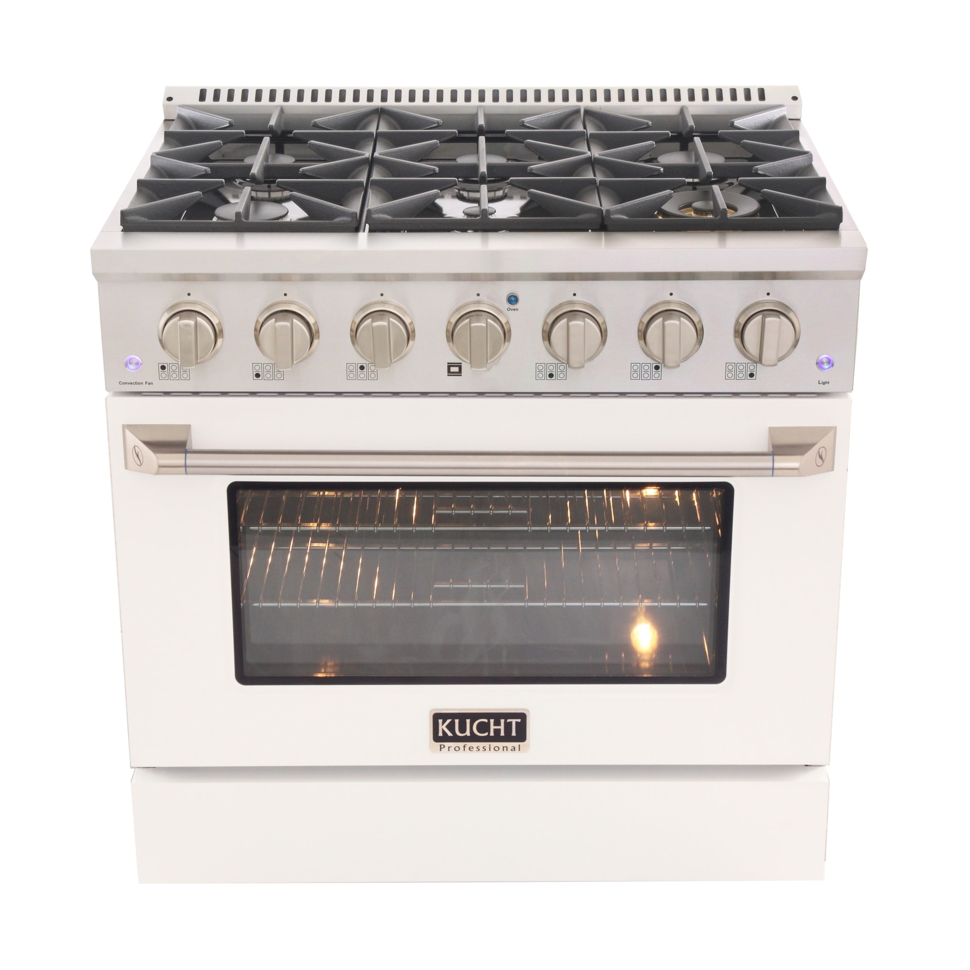 KUCHT 36 in. 5.2 cu. ft. Dual Fuel Range for Natural Gas with Sealed Burners and Convection Oven in Stainless Steel