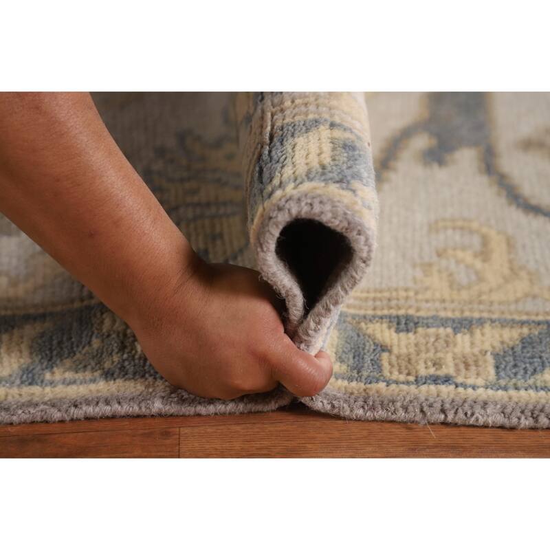 Gray Oushak Indian Large Area Rug Handmade Wool Carpet - 9'11"x 13'9"
