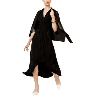 michael kors high low faux wrap dress