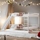 preview thumbnail 1 of 38, Unique Design Full over Full Size Metal Bunk Bed with Slide and Guardrails