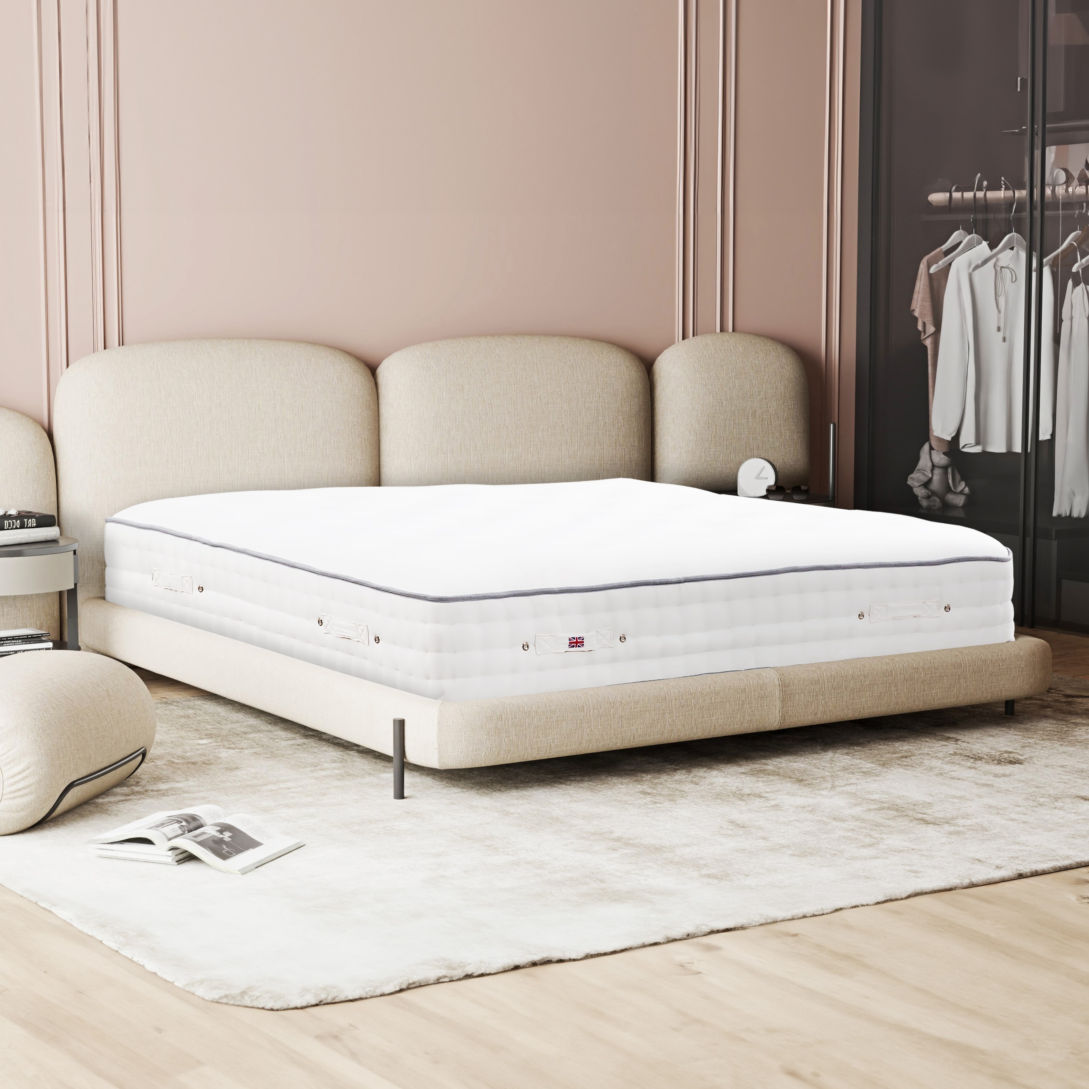 Handmade Bed Classic 13 in. Pocket Spring with Wool Hybrid Mattress