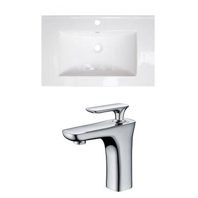 30-in. W 1 Hole Ceramic Top Set In White Color