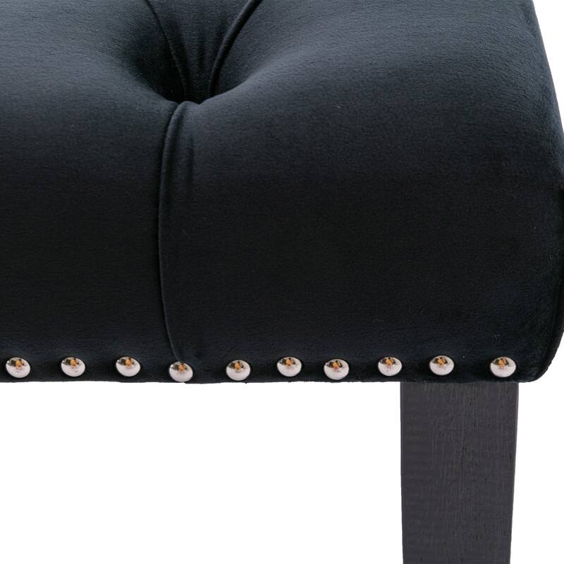 Tufted Velvet Bench Ottoman - Versatile Seating and Footrest for Living Room, Entryway, and Bedroom