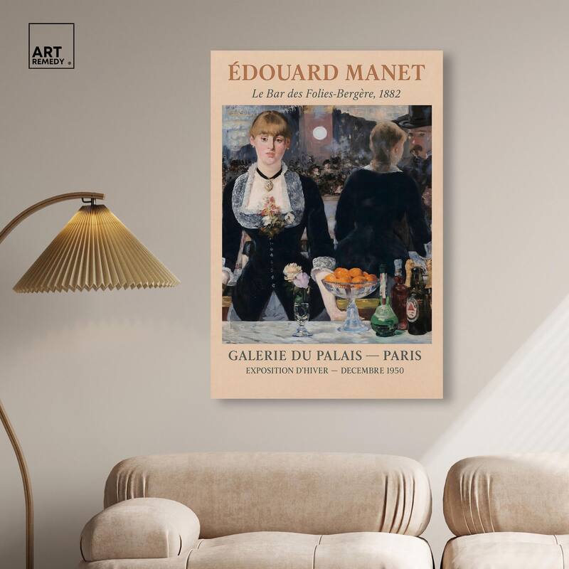 Manet's Famous Bar Canvas by Art Remedy, Gallery Wrapped