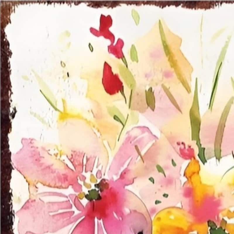 HomeRoots 10" Pink Purple White And Yellow Solid Wood Wildflowers Garden Stake