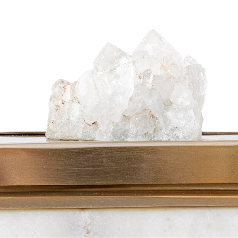 Rectangular Marble Box with Lid - 14" - White
