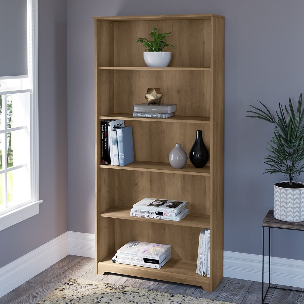 Bush Furniture Cabot Tall 5 Shelf Bookcase with Adjustable Shelves