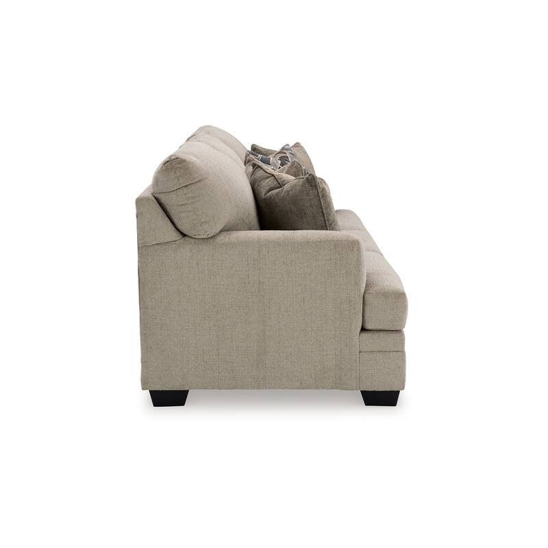 Ead Sofa, 4 Accent Pillows, Taupe Brown Polyester, Sag Resistant