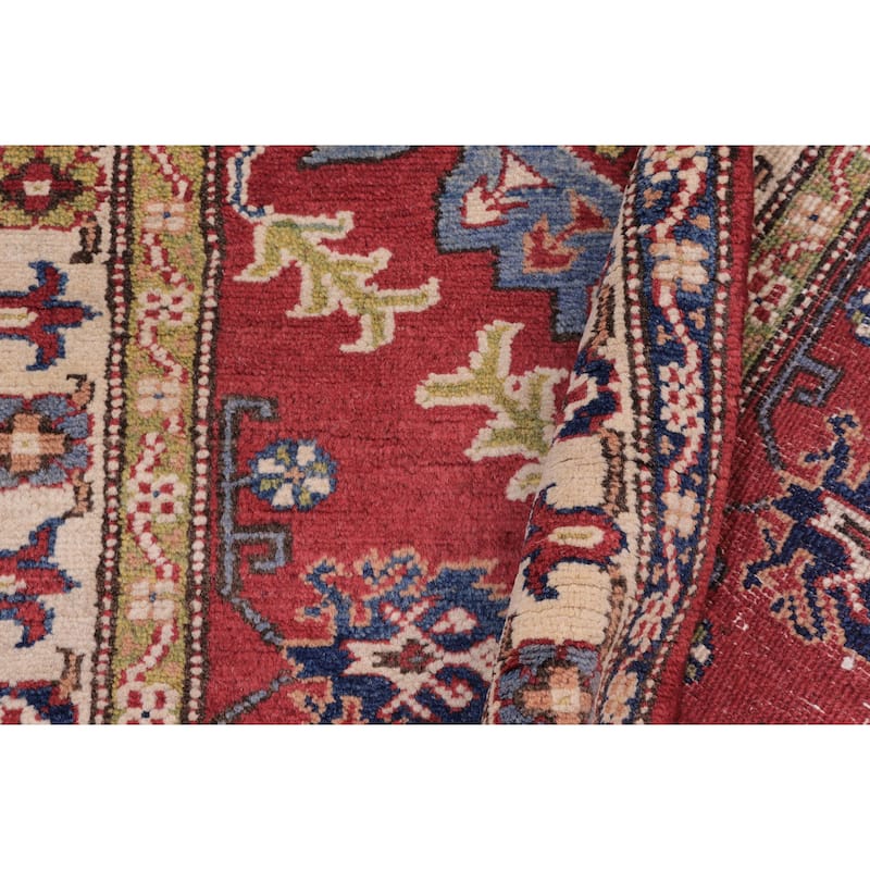 Southwestern Kazak Trey Red/Beige Wool Runner - 2'11'' x 9'6''